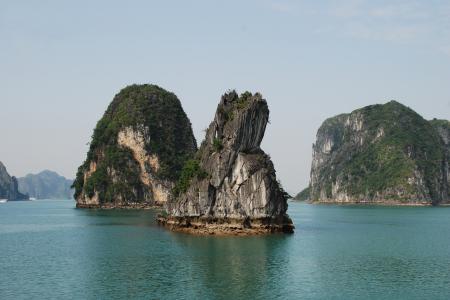越南，大海，岩石，树木，绿化，美景