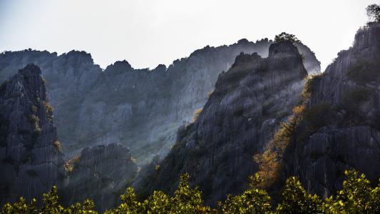 山，泰国，Prachuapkhiri汗，太阳，岩石