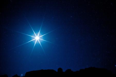 月亮，夜晚，光线，星星