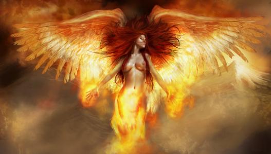 火天使，女孩，火热的天使，火