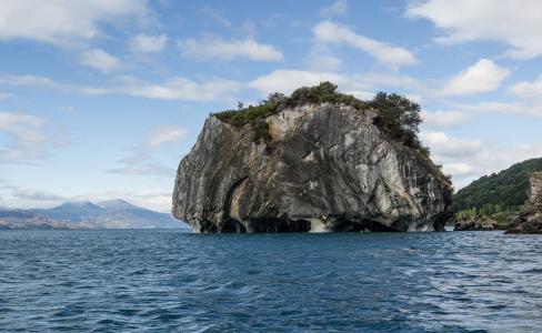 智利布宜诺斯艾利斯湖，大理石悬崖，自然奇观，美景