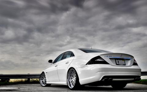 mersedes-benz，cls63，amg，白色，调音，道路