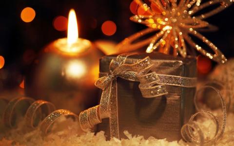 新年，假期，蜡烛，新年，风景，色带，礼物，灯，雪花，新年壁纸