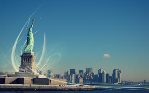 自由女神像，纽约，自由女神像，启迪世界的自由