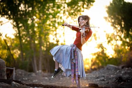 女孩，小提琴，演奏，音乐