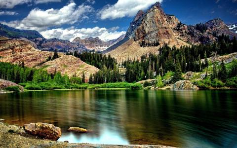 自然，湖泊，山脉