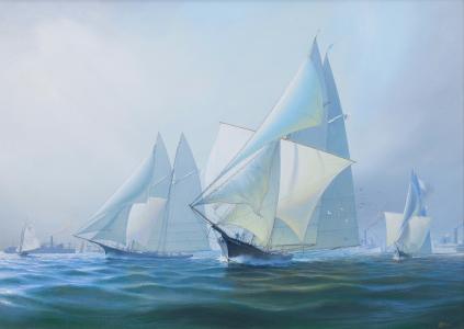 绘画，绘画，莱纳德·约翰，帆船