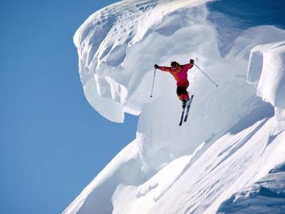 极限，运动，滑雪，雪，山