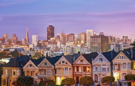 旧金山，城市，建筑物，街道，晚上，美容