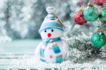 假期，新年，圣诞节，雪，雪人