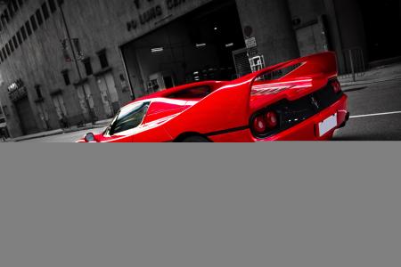法拉利，F50，红色，返回，沥青，城市