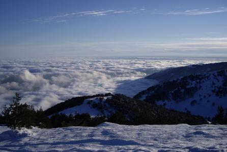 克里米亚，山，罗马 - 科什，1545米，冬天，雪，云，美丽，休息，积极，性质