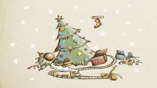 圣诞树，假日，玩具，礼物，绘图