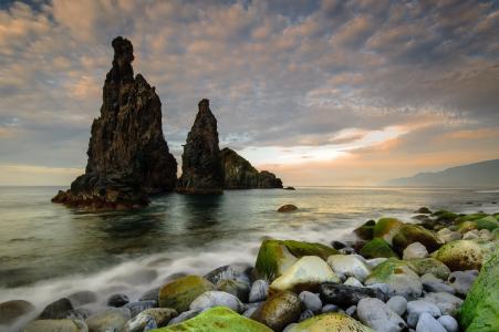 自然，景观，葡萄牙，马德拉岛，海洋，岩石，岩石，冲浪