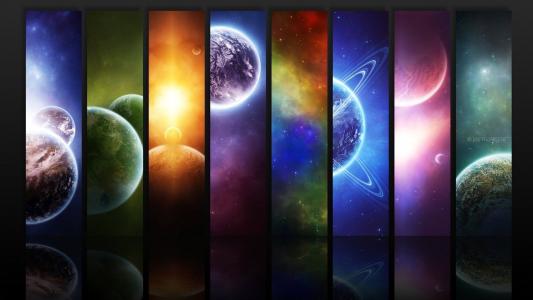 行星，行星，太空的光谱
