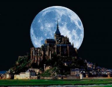 城堡，夜晚，月亮，神秘