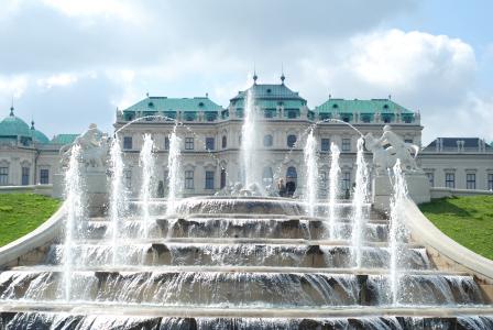 宫殿，喷泉，级联，凡尔赛，奥地利，维也纳