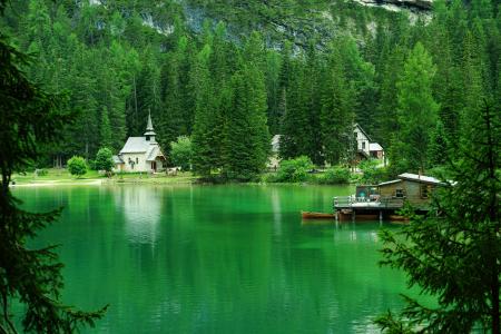意大利，度假，阿尔卑斯山，人，森林，山，美丽，自然，寺庙