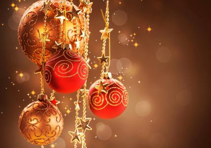 新的一年，圣诞节，黄金，球，圣诞节，新的一年