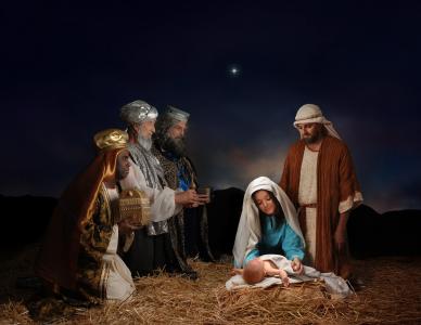 圣诞节，明星，晚上，贤士的礼物，基督的诞生