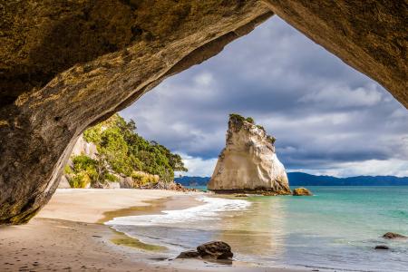 新西兰，海岸，岩石，自然