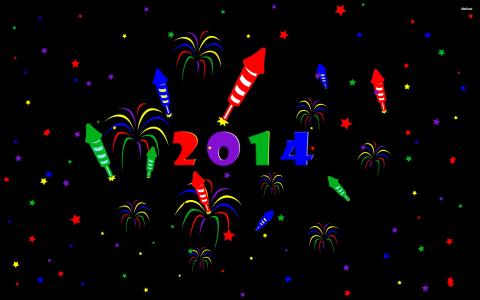 2014年，新的一年，致敬，鲜艳的色彩，圣诞节