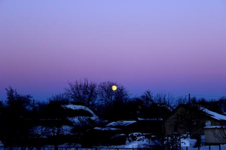 冬天的晚上，冬天，月亮