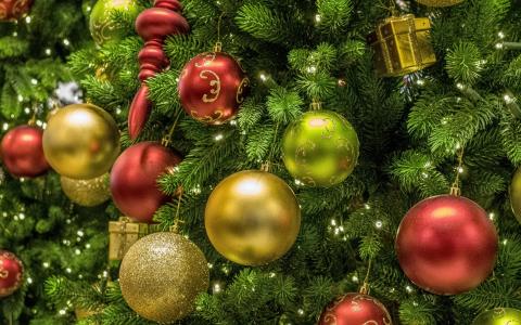 圣诞树，玩具，球，假期，新年，圣诞节