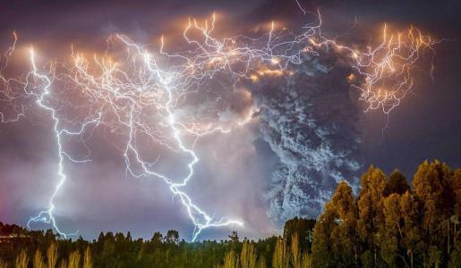 天空，火山，闪电，弗朗西斯科·尼格罗尼