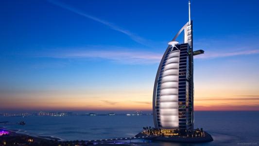 阿拉伯联合酋长国，旅馆，旅馆，海，海洋，天空，水，秀丽，levrent，Burj Al阿拉伯