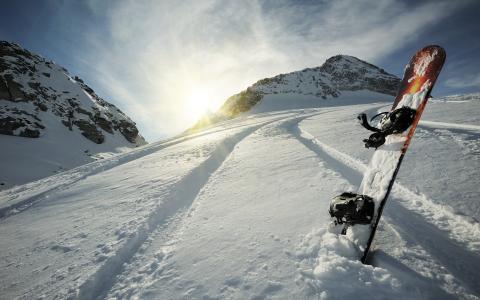 坡，雪，山峰，滑雪板，冬季，山，运动