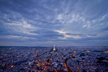 晚上，巴黎，fracy，城市，灯
