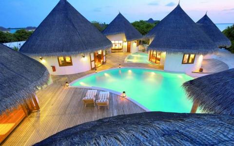 马尔代夫，度假村，热带地区，美丽，房屋