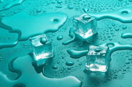 水，玻璃，滴，冰，立方体