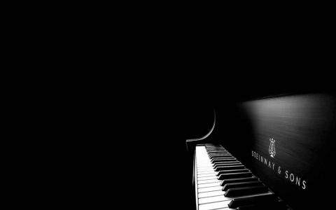 大钢琴，黑色和白色，钥匙