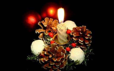新的一年，圣诞节，蜡烛，视锥细胞