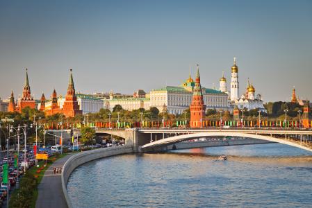 莫斯科，路堤，莫斯科，桥，克里姆林宫，莫斯科河