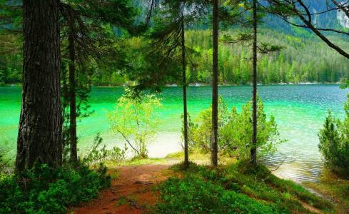 自然，湖，山，美丽