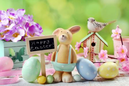假期，复活节，装修，雕像，兔子，鸡蛋，krashenki，房子，鸟