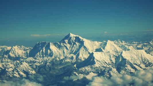 珠穆朗玛峰，山脉，天空，山峰