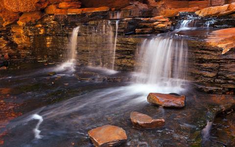 瀑布，国家公园，澳大利亚