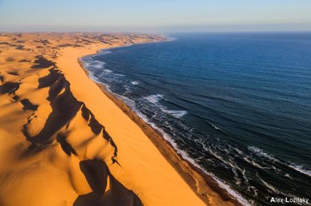 沙子，海，地平线，纳米比亚，由Lozitsky亚历山大