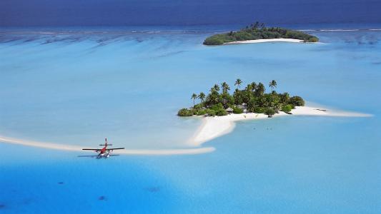 飞机，马尔代夫，环礁