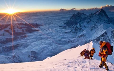 照片，山，山，珠穆朗玛峰，珠穆朗玛峰，8 848米，人，极端，运动