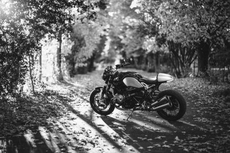 宝马，摩托车，自行车，美丽，黑色和白色背景