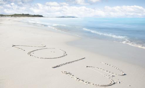 新的一年，2013年，海，沙子