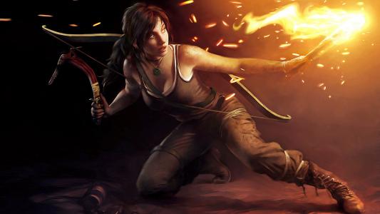 坟茔入侵者，Lara Croft，弓，火炬，冰斧