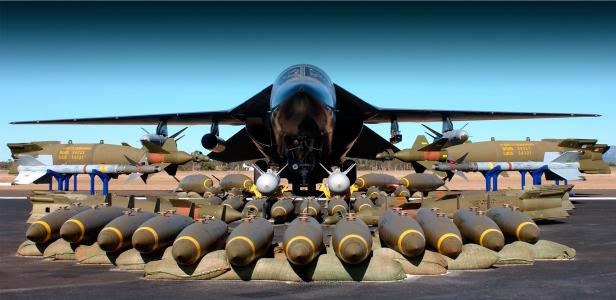 战术，轰炸机，飞机，一般，机场