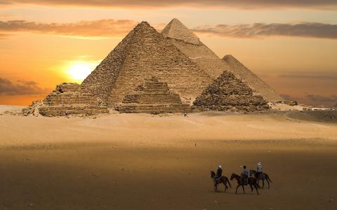 沙漠，金字塔，砂岩