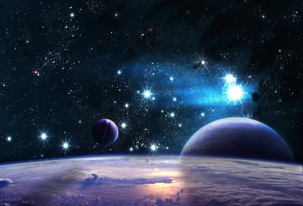 空间，行星，幻想，星星，太阳，无限